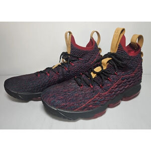 Nike LeBron 15 New Heights Mens Size 14 Black Red Basketball Shoes 897648-300